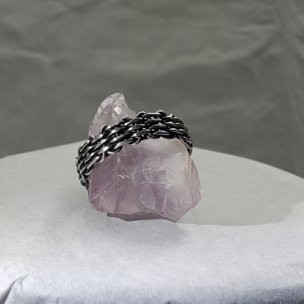 925 Sterling Silver Woven Mesh Band